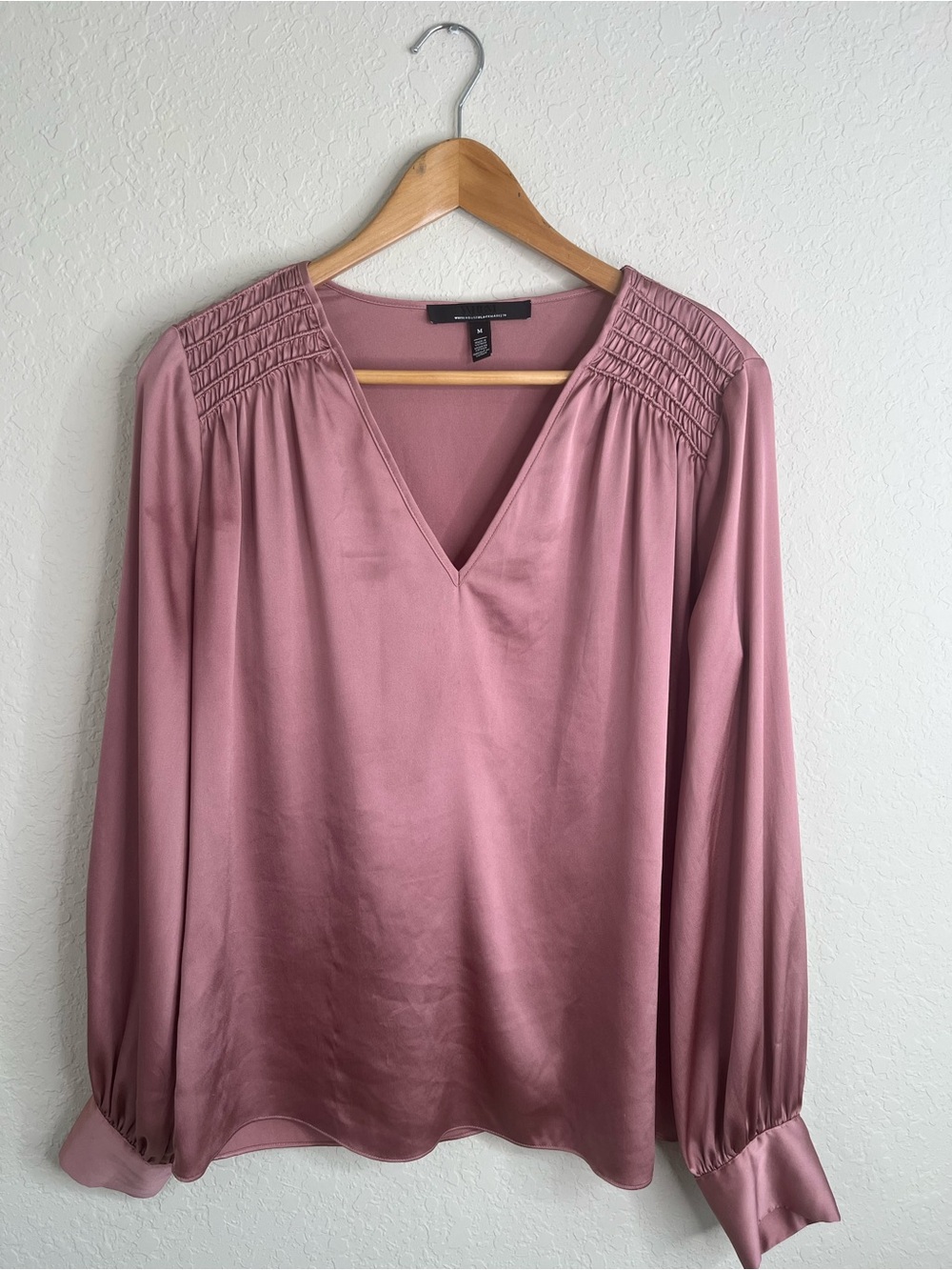 White House Black Market Dusty Rose Satin Blouse